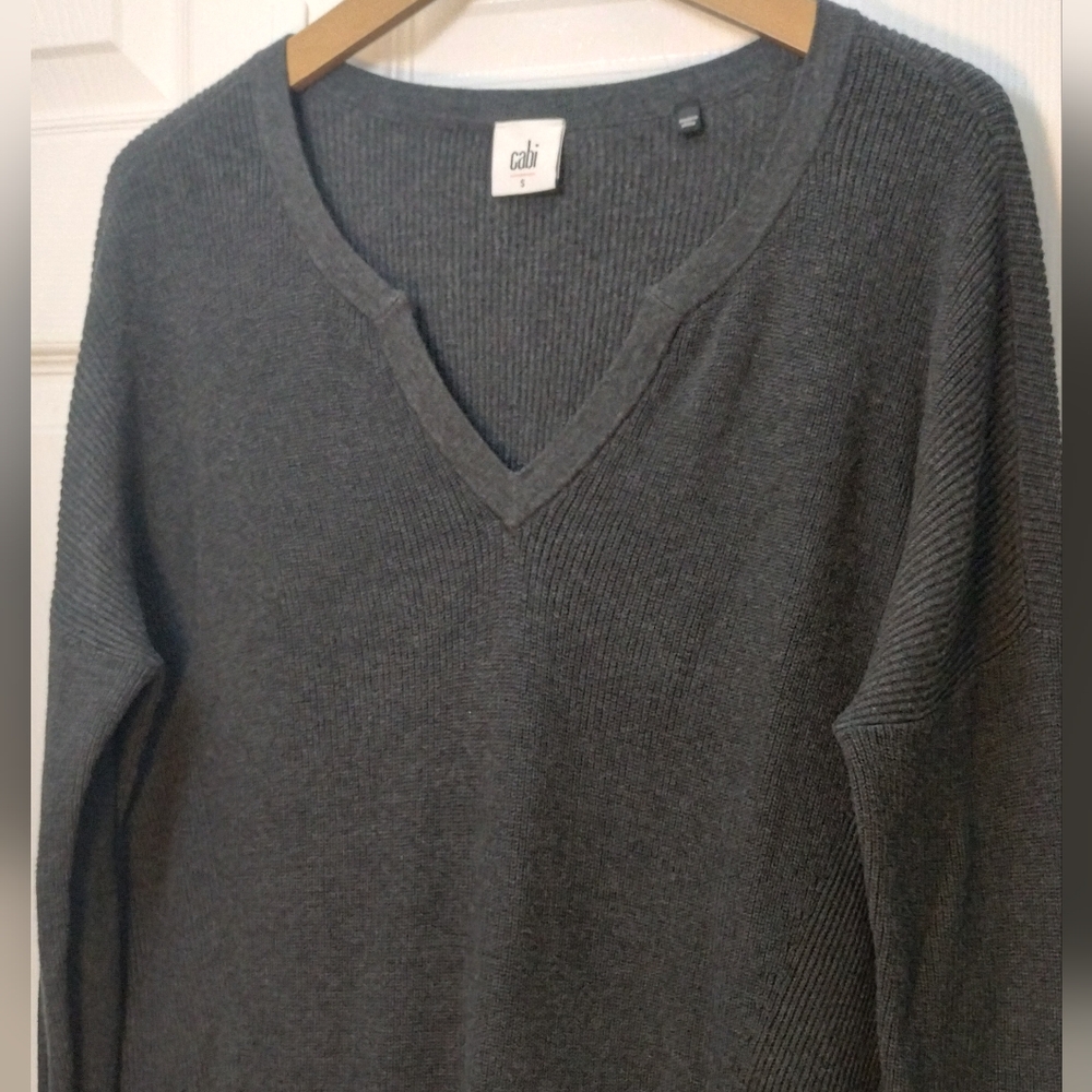 Cabi Dark Gray V-Neck Sweater